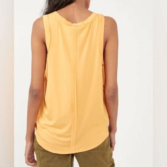 NWT Free People Moon Dancer Tank Top In Carrot Ginger Relaxed Fit V-Neck Size M - Picture 2 of 10